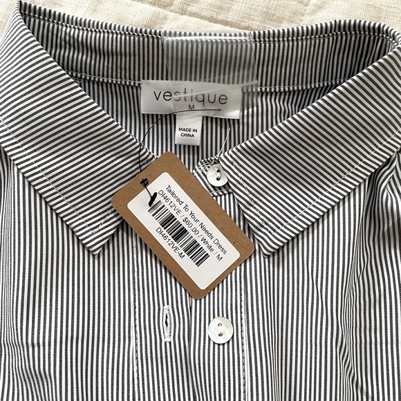 Vestique/New/SizeM/ Blue White Stripe-Dress - Picture 5 of 8